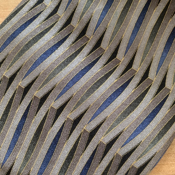 100% silk vintage 80s 90s metallic tie - Picture 5 of 5